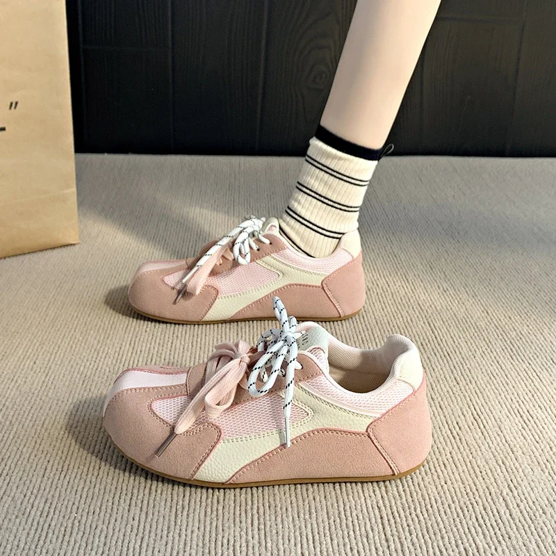 Women's Vulcanized Shoes  Spring and Autumn Fashionable Women's Sports Shoes Genuine Leather Breathable Luxury Designer 5