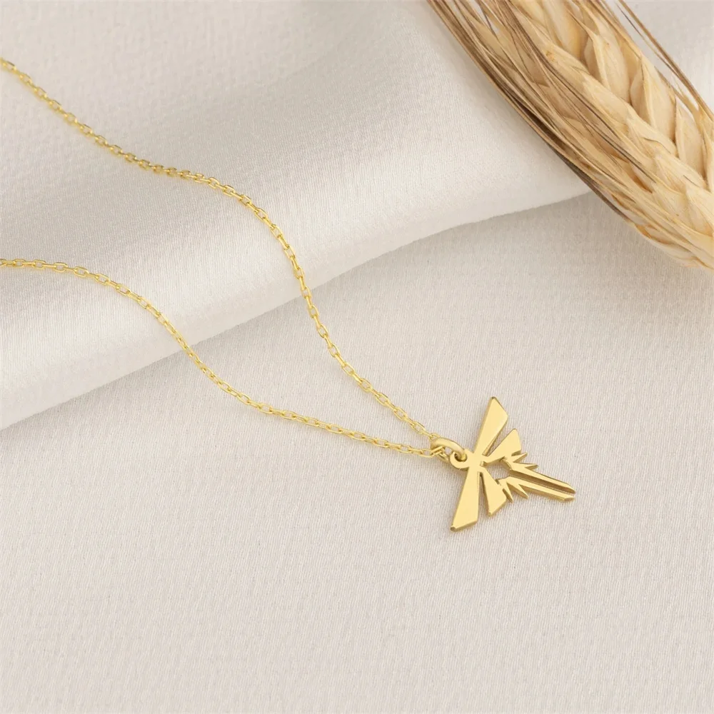 Stainless Steel Firefly Logo Pendant Necklace for Women Delicate Clavicle Chain Fashion Simple Jewelry Accessories Birthday Gift