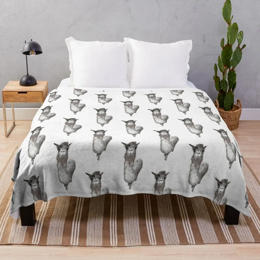

Alpaca Stare Down Throw Blanket halloween Picnic Vintage Sofas Blankets For Bed Blankets