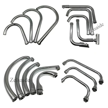 ก๊อกน้ําห้องครัวสแตนเลสข้อศอกท่อทางออกท่อขนาดเกลียว 23/25 มม. พร้อมน็อต 1