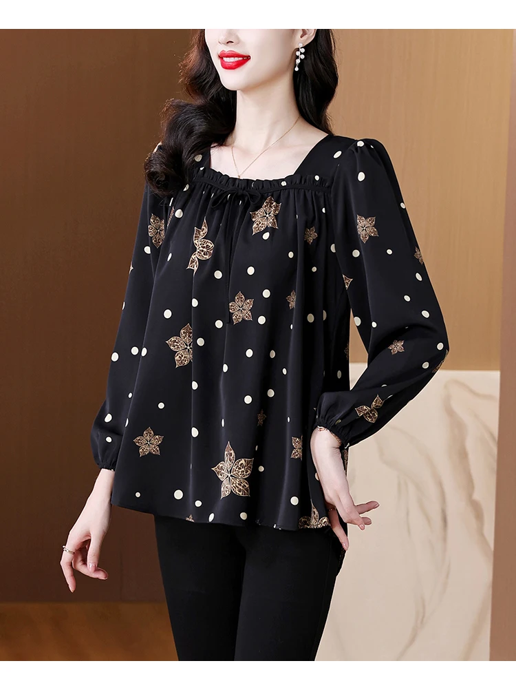 Loose Clothes Women 2024 Autumn Elegant Office Lady Button Shirts Casual Retro Vintage Ruffles Tunic Peplum Belly Tops Blouses