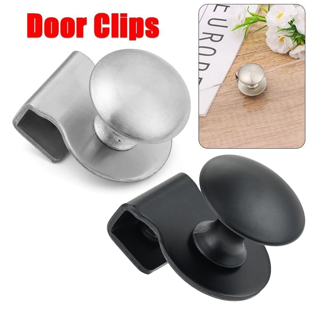 Description Picture 2 of itemBuilding Handle Clamp Stainless Steel Versatile Usage Black Cabinet Drawer For 5-8mm Glass Sliding Handle Knob