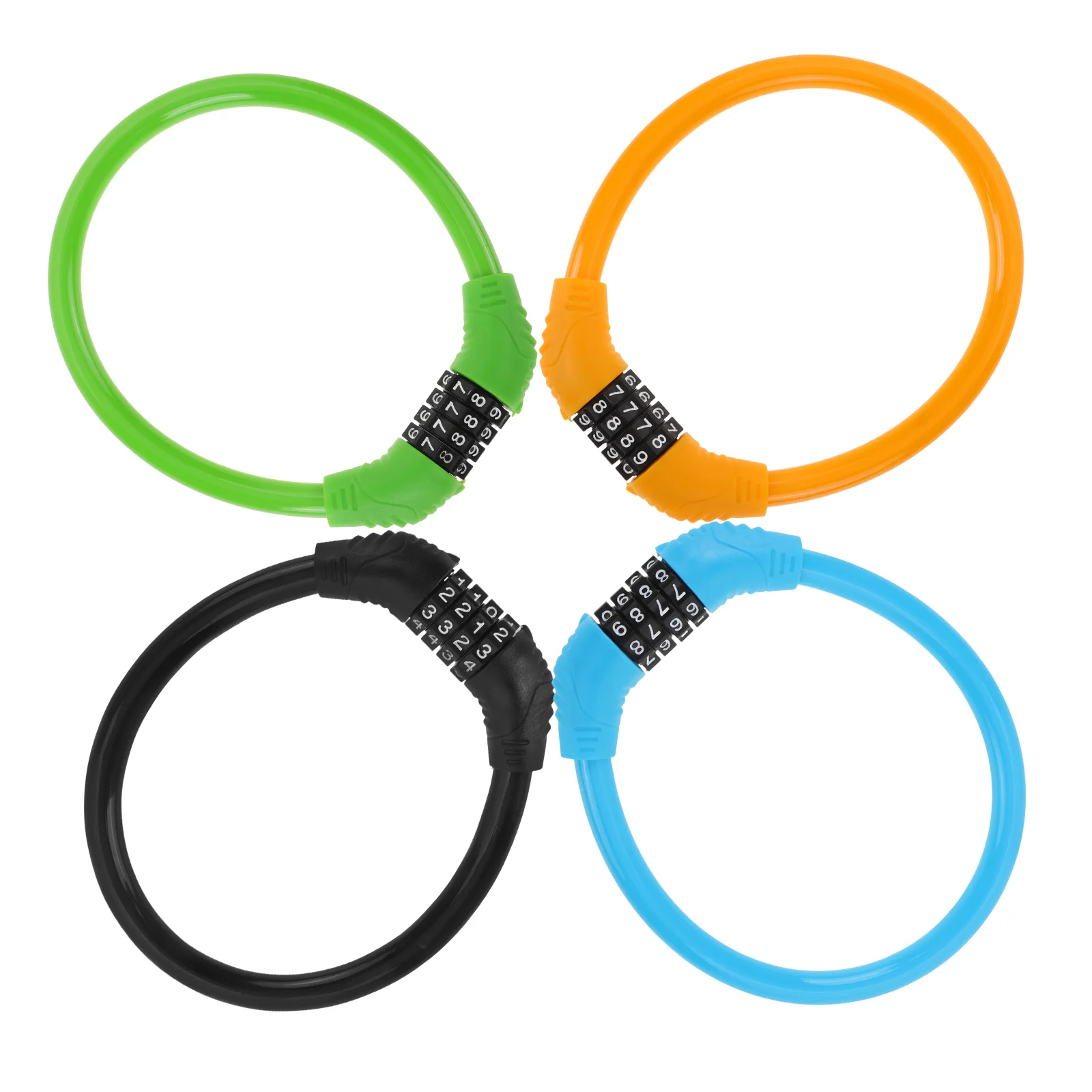 

4 Pcs Mountain Bike Anti-theft Password Car Lock Steel Cable Professional Cycling