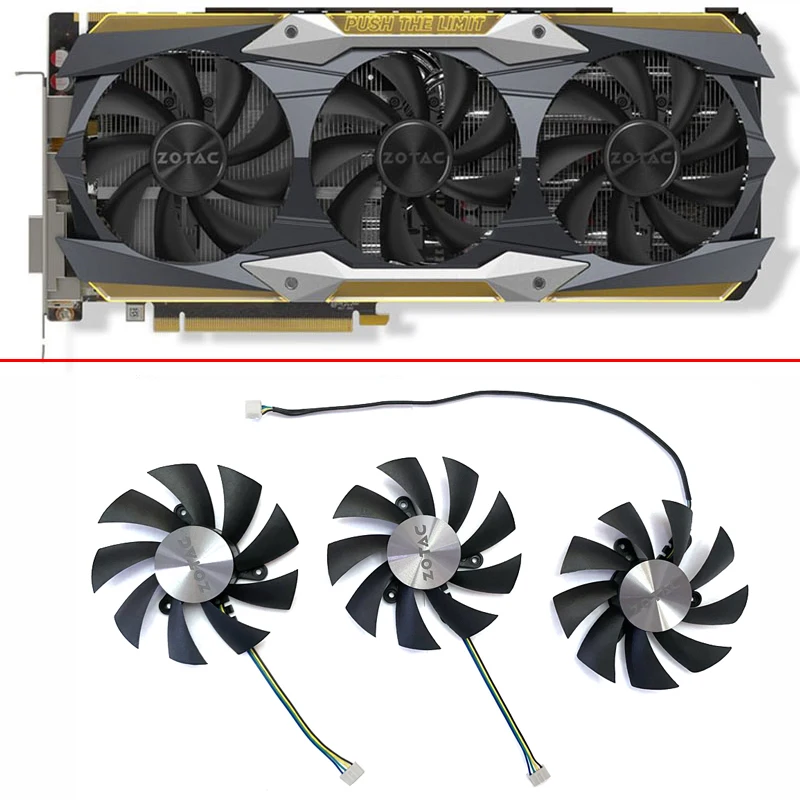 Ventola Di Raffreddamento Per Zotac Gtx1080Ti Amp Extreme Gtx 1080 Ti Core Edition Scheda Grafica Ga92S2U Ga82S2H 4Pin 87Mm Dc12V 0.46A