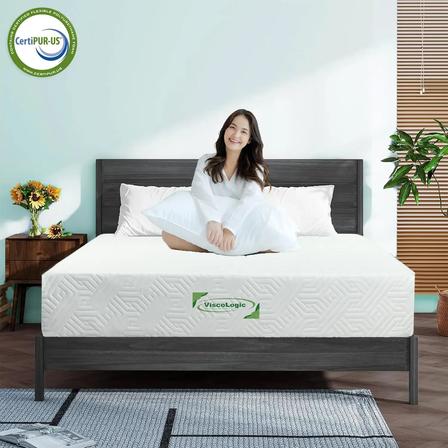 6 Inch Twin Mattress Gel Infused Cool Sleep & Pressure Relief, Medium Firm Mattress CertiPUR-US Certified, Bed in a Box High Den 6