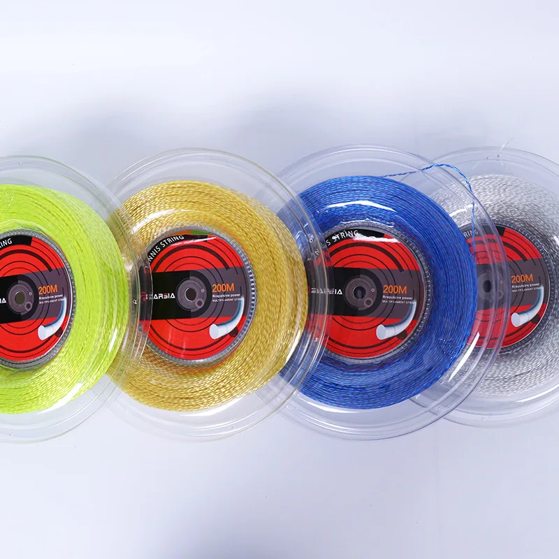 Rotating High Elastic Fluorescent Clamp Tennis Badminton Racket String Nylon 200M 1.3MM