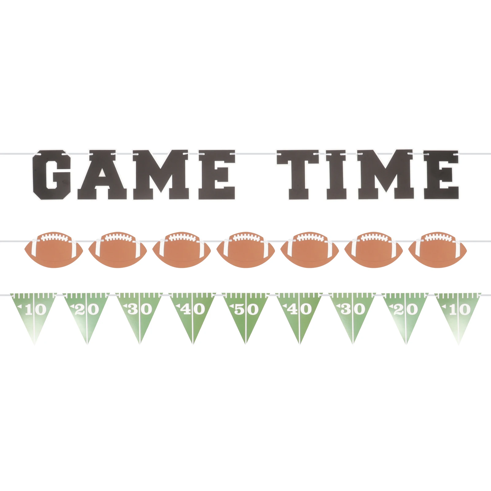 3Pcs American Football Banner Football Bunting American Birthday Themed Party Decoration Pennant Flag