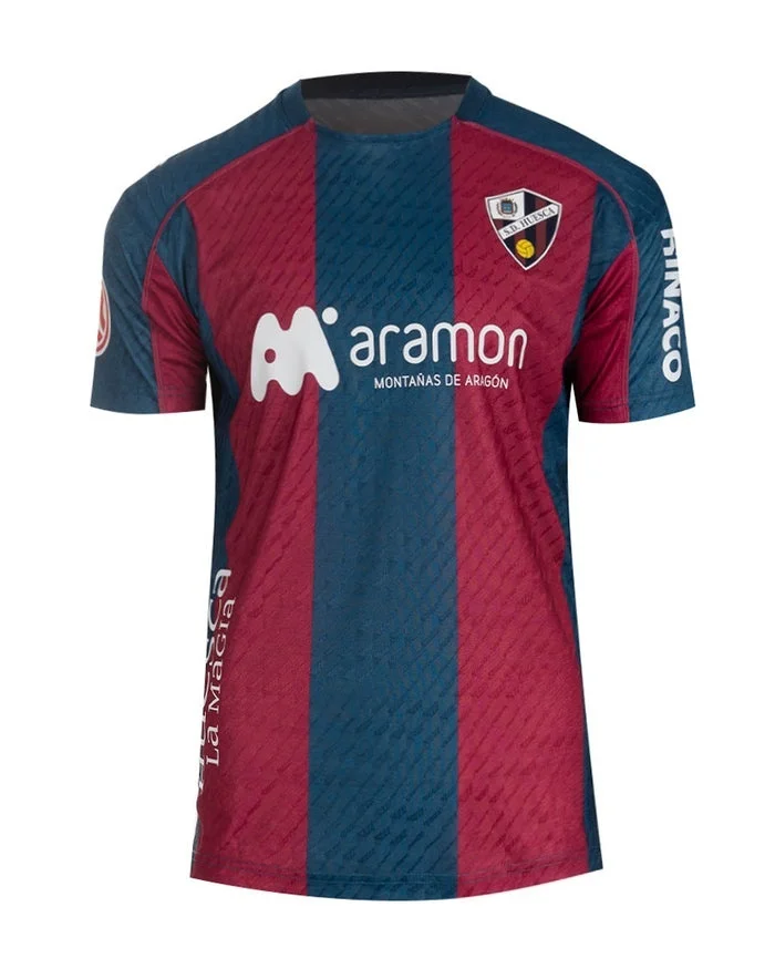 2026 Huesca 3D-gedrucktes Fußballtrikot für Herren, atmungsaktives, schnelltrocknendes Kurzarm-T-Shirt für den Sommer, Familien-Partnerlook