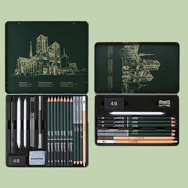 Professional Drawing Pencil Set 10/12/19 Pcs Sketch Pencils Graphite Charcoal Art Supplies for Artists Beginners 1