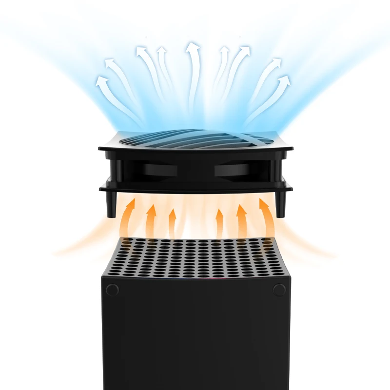 HBX-608 for Xbox Series X console multifunctional charging dock+top mounted cooling fan base RGB color light disc storage rack