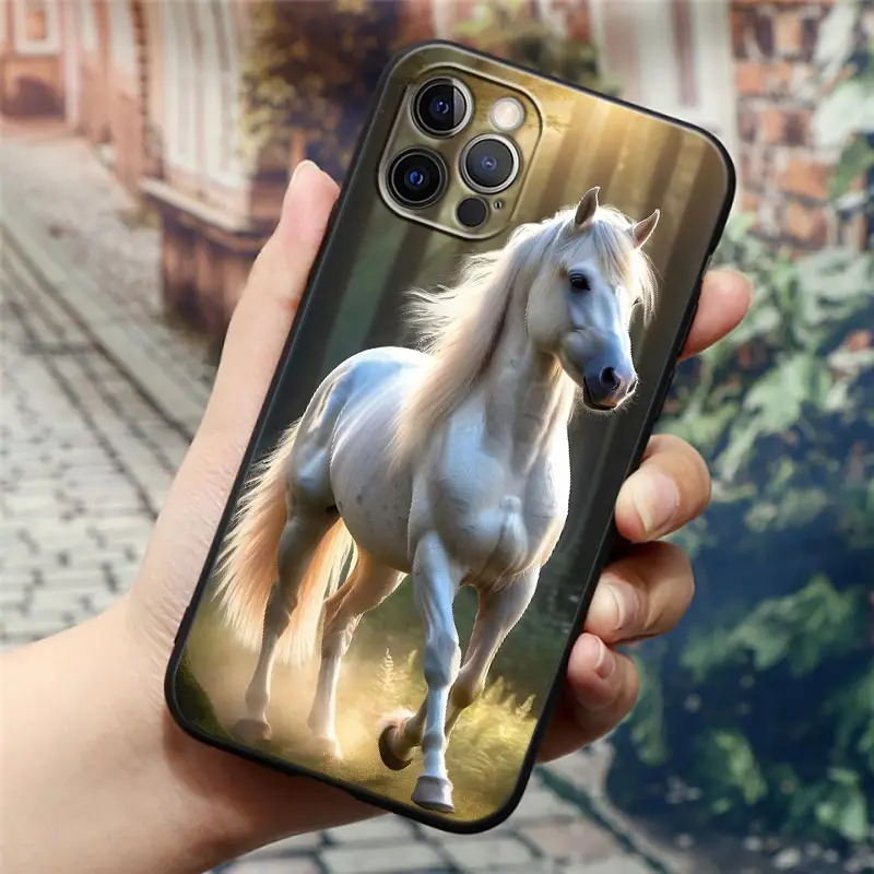 Horse Girl Black Horses Silicone Phone Case Cover
