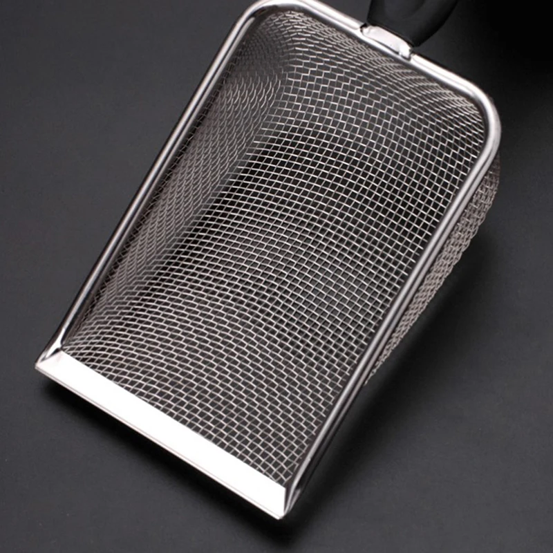 Pet Cleaning Tools Stainless Steel Feces Shovel Net Cat Litter Shovel Reptiles Lizard Sand Mesh Screen Fecal Spoon