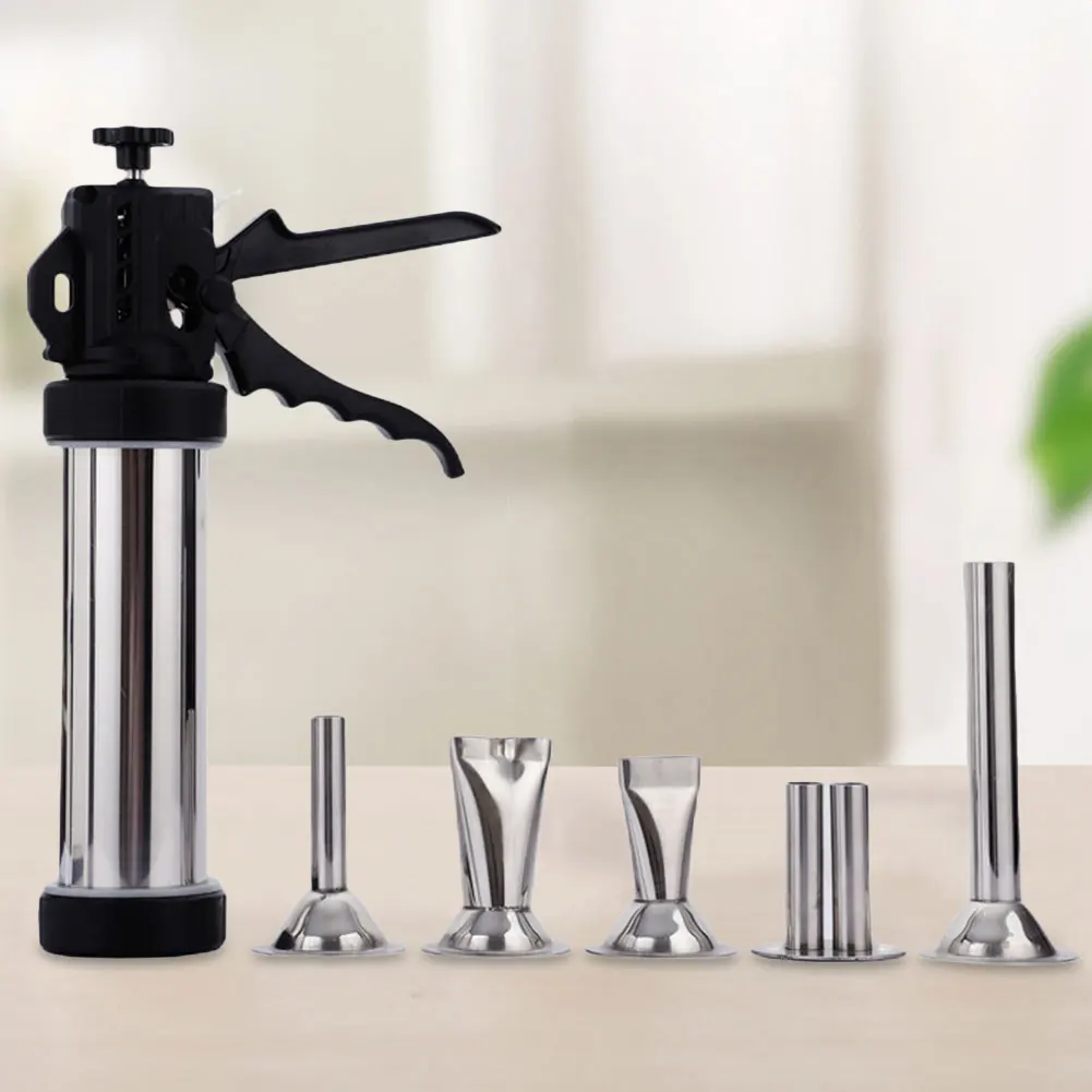Manual Home Sausage Stuffer Filling Making Machine Stainless Steel/Plastic Sausage Filler Suction Filling 3Pcs Funnels