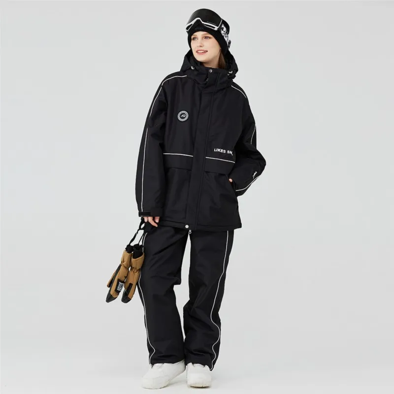 Men's and Women's Ski Suit Winter Warm Thickened Ski Clothes Veneer Double Board Suit ski wear