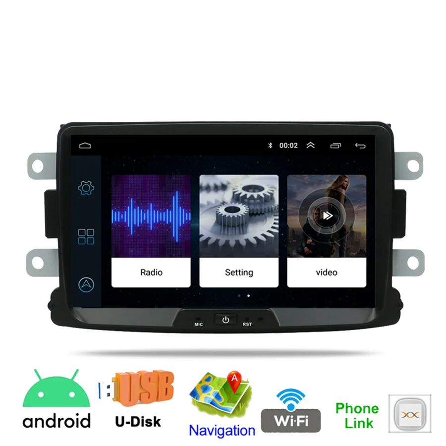Автомобильный радиоприемник 8 дюймов Android 10,0, стерео, GPS, флешка, Wi-Fi, ОЗУ 1 Гб + ПЗУ 16 Гб для Renault Dacia