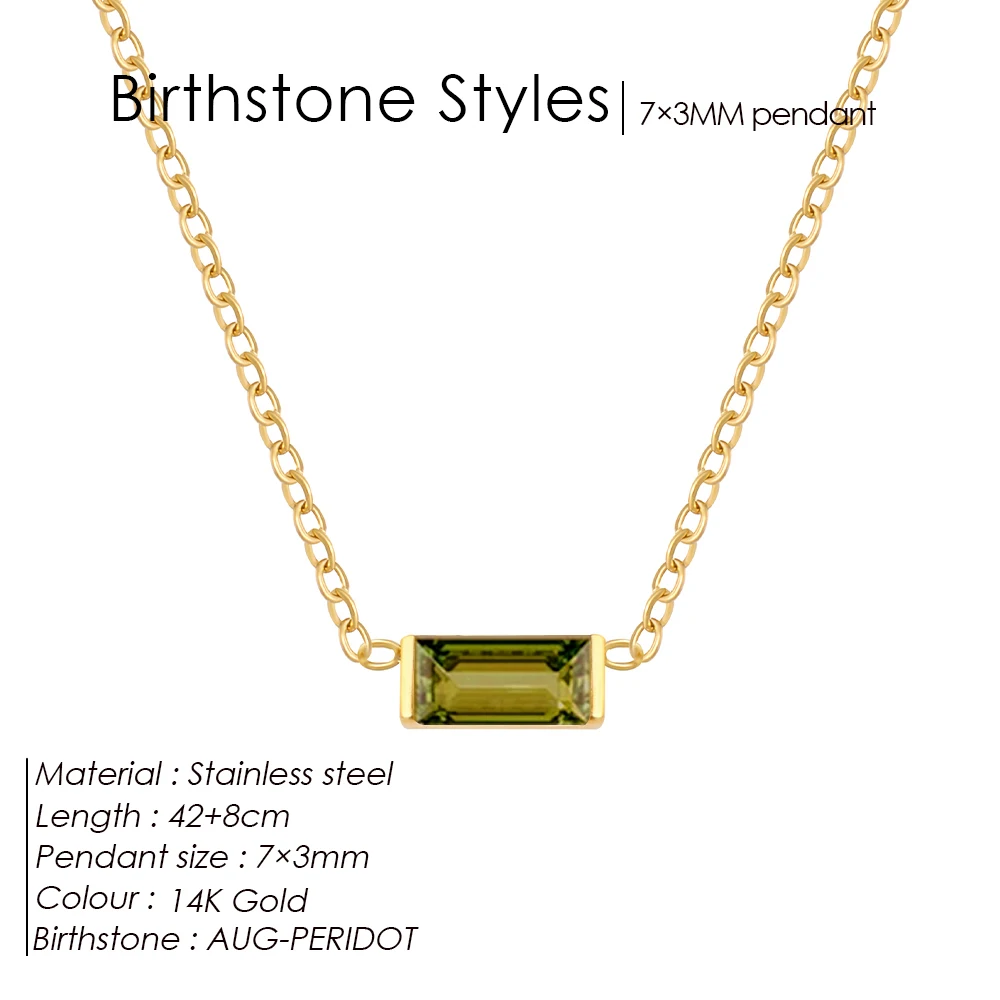 Bunte Zirkonia-Anhänger aus Edelstahl für Damen, hochwertige 12-Monats-Geburtsstein-Halskette für Damen, Geburtstagsgeschenk, Schmuck – Detail 16