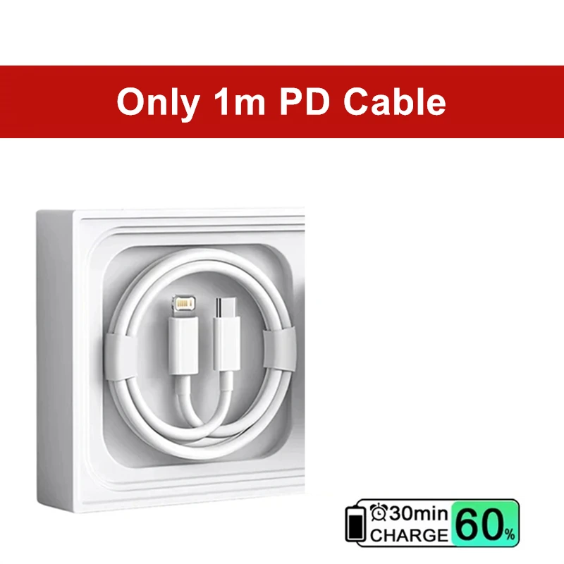 מטען מהיר USB-C PD בהספק 35W עבור iPhone 13 14 Pro Max 11 12 mini X XR XS Max 8 Plus כבל טעינה מהירה לטלפון 1m 1.5m 2m