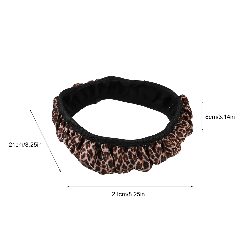 Dolyues Fundas Para Volante De Coche Con Patrón De Leopardo Negro Rosa
