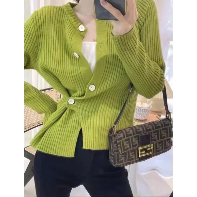 Women Long Sleeve Knitted Sweater Coat Autumn Winter