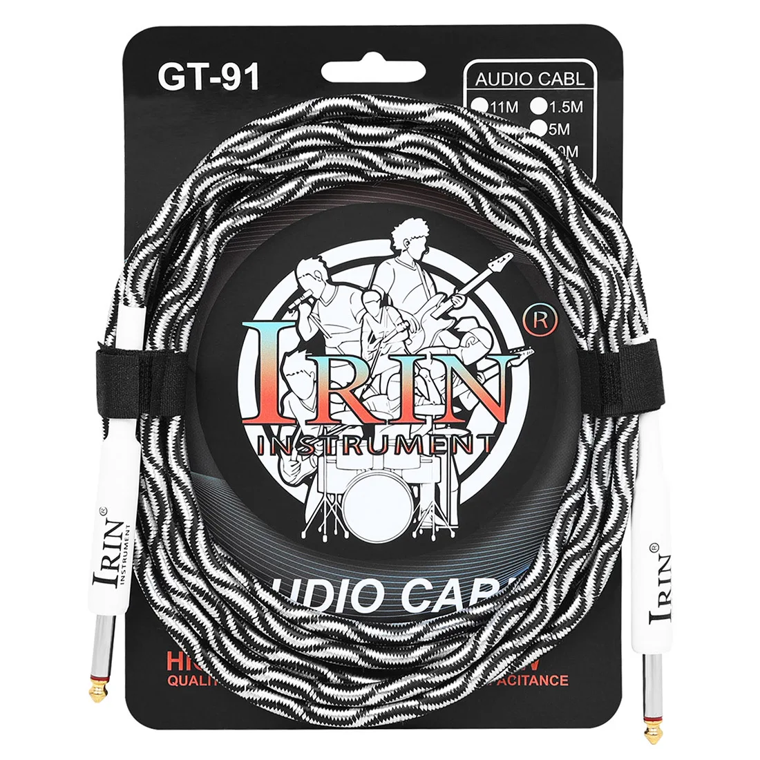 IRIN Braided Noise Reduction Guitar Cable with Double Straight Head Connector