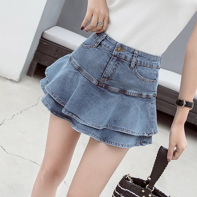 Vintage Denim Mini Skirts: Summer Gown, Pocket A-line