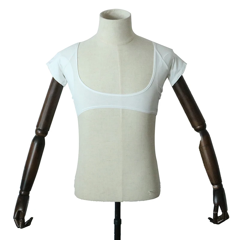1PCS White Reusable Washable M L Model T-shirt Shape Sweat Pads Underarm Armpit Sweat Pads Perfume Absorbing Anti