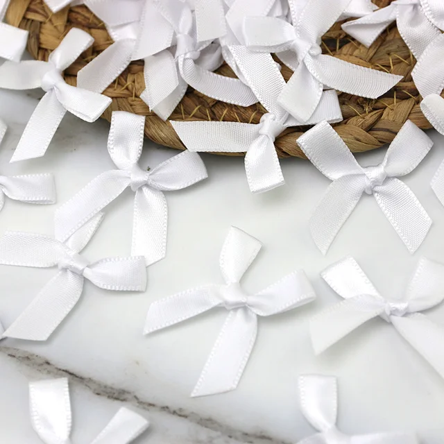 60 Pezzi Fiocchi Di Raso Autoadesivi - 5x6.3cm, Biadesivo, Per Regali, Decorazioni Feste, Baby Shower - Foto 6