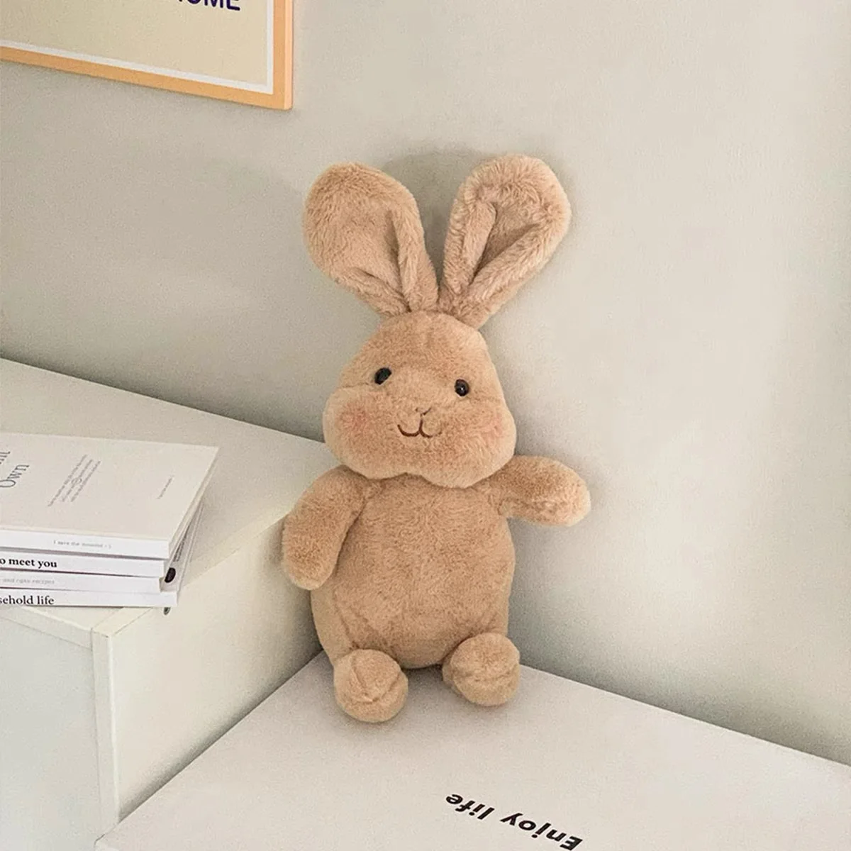 Nordic Bunny Plush Toy para meninos e meninas, coelho cabeça móvel, peluches Plushie, presente de aniversário, Natal, estilo europeu