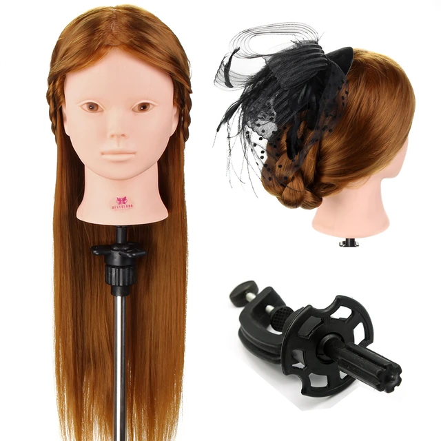 24'' 60% Real Human Hair Mannequin Head for Makeup Practice with Stand  Combs Set Blonde Hair Training Head Mannequins with Wigs - AliExpress