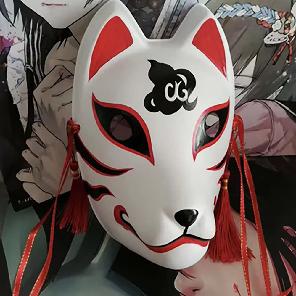 Hand Painted Updated Anbu Mask, Japanese Kitsune Fox Mask Full Face Thick  PVC for Cosplay Costume - AliExpress