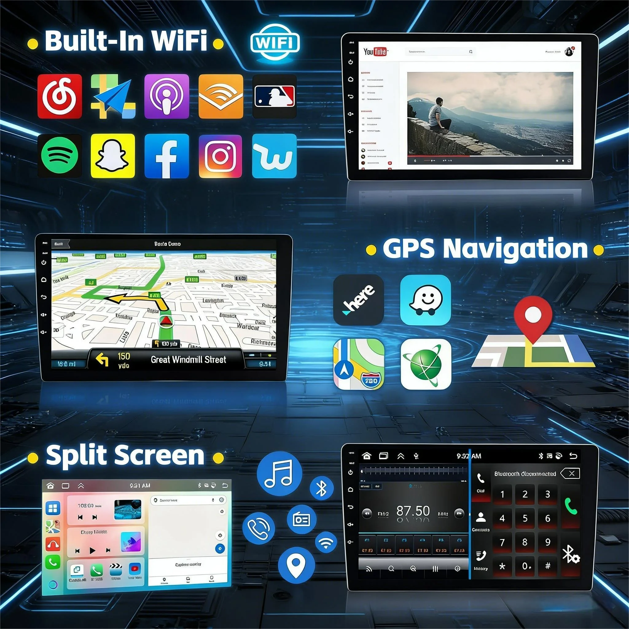 Radio Estéreo para Auto ESSGOO de 7 Pulgadas con Android 15 y 64 GB para Opel Astra J 2010-2014 Buick, CarPlay Inalámbrico, Android Auto, GPS, Navegación, Bluetooth, Pantalla Táctil 2