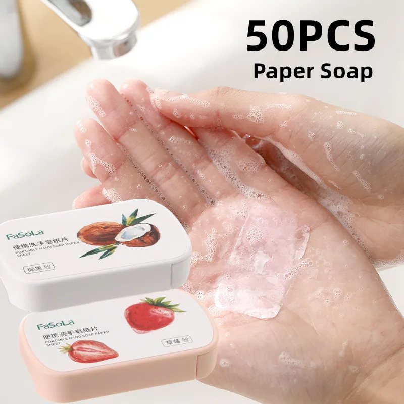 Portable Mini Strawberry Paper Soap Disposable Hand Washing Scented