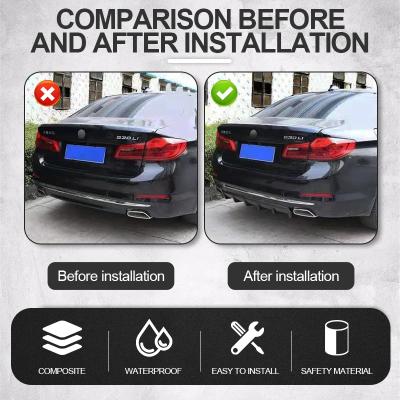 Car Bumper Spoiler Car Rear Bumper Lip Bumper Lip Decoration Bumper Lip Automobile Rear Bumper Chassis Deflector
