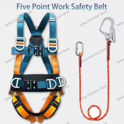 High Altitude Work Safety Harness Five-point Full Body Safety Belt Outdoor Rock Climbing Training Construction Protect Equipment