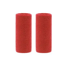 Set of 2 Sports Wristbands for Athletic Sweat Absorption (2pcs red 15 cm)