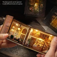DIY Book Nook Kit with 3D Puzzle Model Building Wooden Bookshelf Bookend Toy Halloween Christmas Birthday Gift MINI-110 1