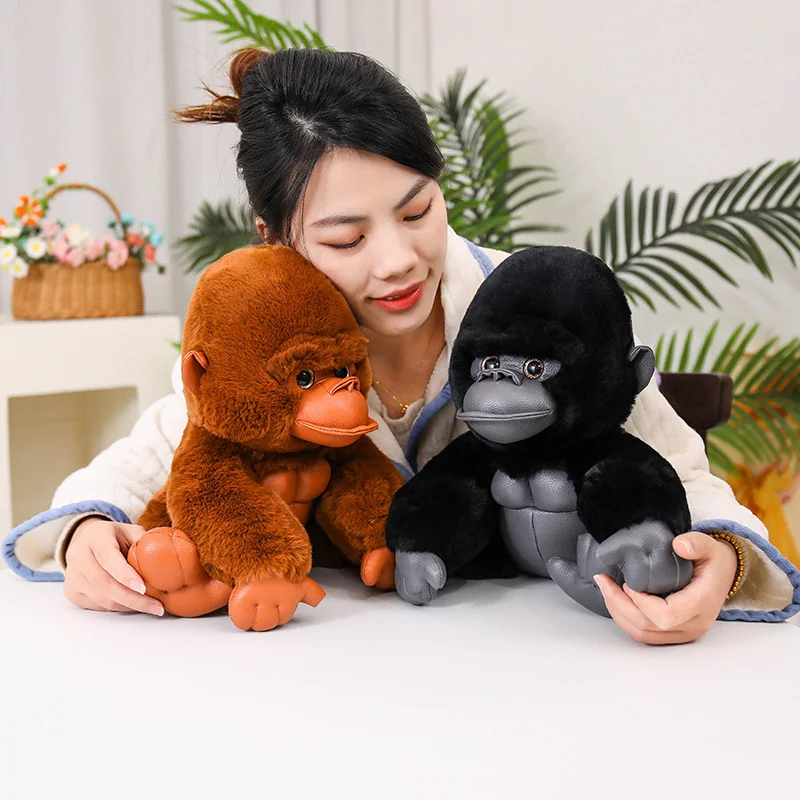 봉제 인형 원숭이 고릴라 인형, 야생 동물원 동물, 푹신하고 부드러운 컬러 봉제 인형, 생일 선물 장식, 새로운 스타일