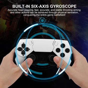 GAMINJA Wireless Controller Dual Vibration Game Joystick Gamepd For PS4 PS3 Console PC Gamepad with 6-axis Gyros 4