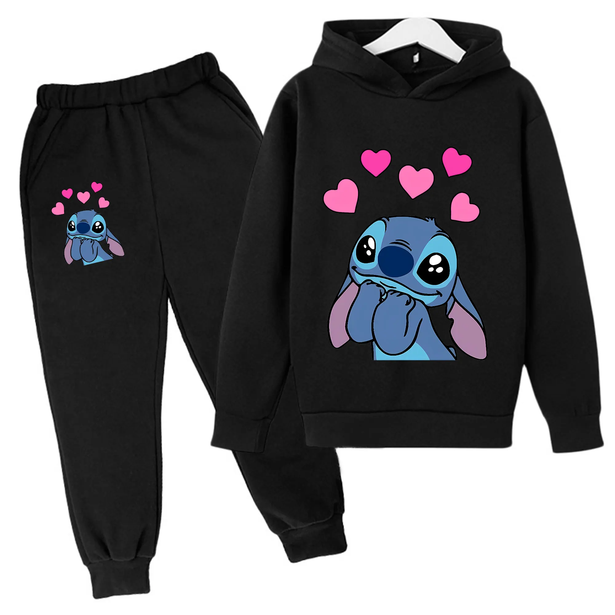 thumbnail image 1 of Ropa para niñas Sudaderas con capucha de punto Conjuntos de ropa para niños Tops y pantalones para niñas Conjuntos de 2 piezas Conjuntos de chándal para niños, 1 of 4