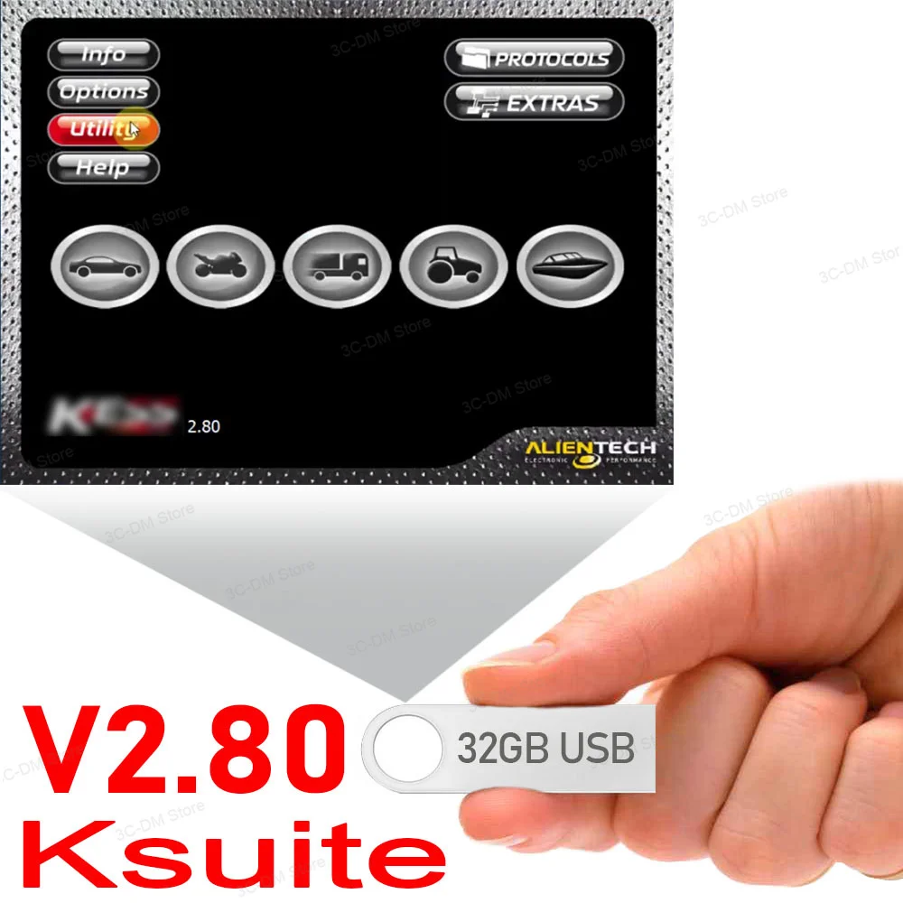 32GB USB 2022 Newest KESS Ksuite 2.80 For Kess V5.017 Cars Trucks ECU Programmer Online Version Writing Better / FIX Error |