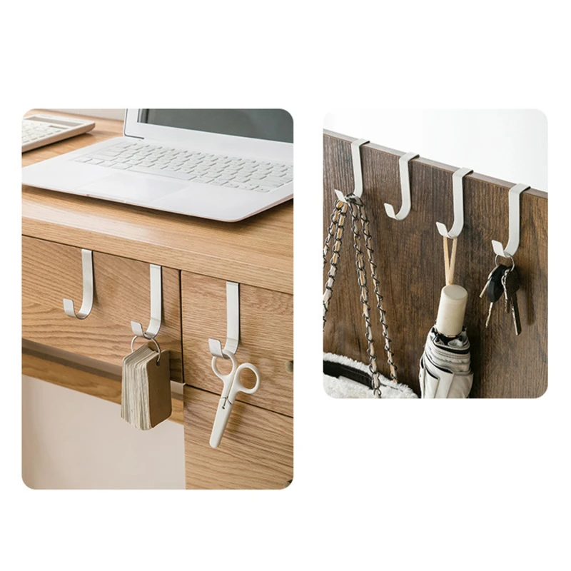 5PCS Bathroom Cabinet Door Hook Stainless Steel Door Rear Hanger Keychain Coat Hook Home Kitchen Accessories Organizer Tools storage hook,door hook