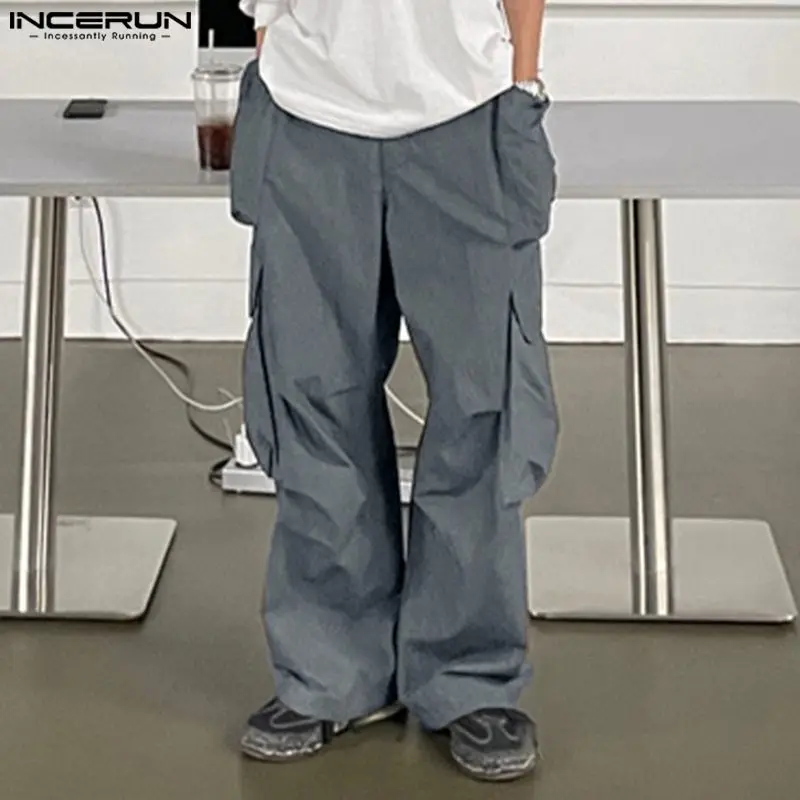 

Брюки-карго мужские однотонные, с эластичным поясом и карманами