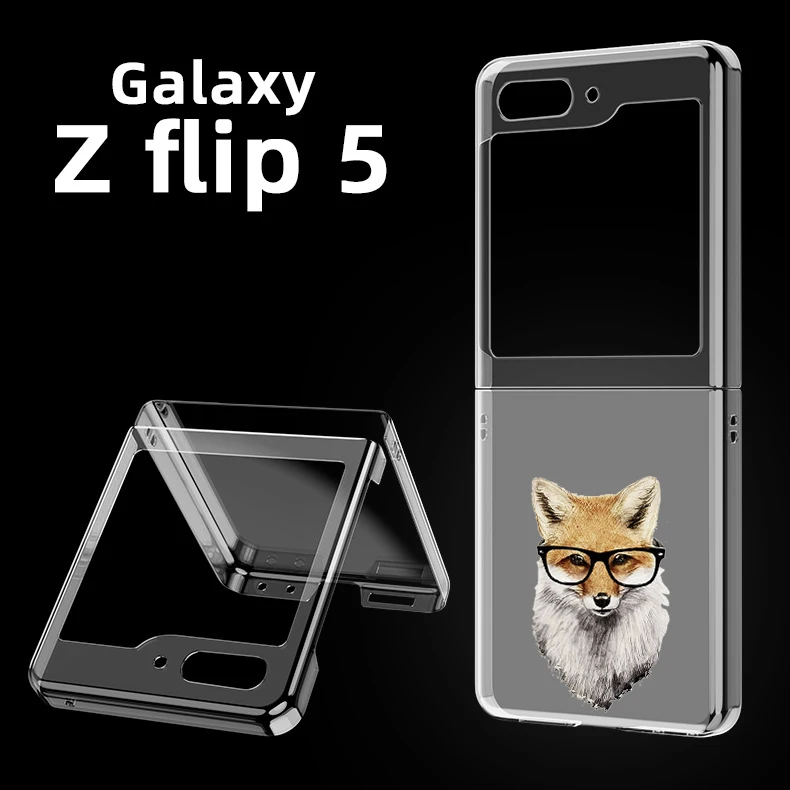 Custodia Rigida Per Pc Cartoon Cute Fox Per Samsung Galaxy Z Flip 5 Cover Trasparente Per Galaxy Z Flip 5 Custodia Antiurto Pieghevole