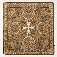 Bohemian Style Print Luxury Brand Silk Square Scarf Women Satin Shawls Neckerchief Wrap Scarves Bandana Hair Hjiab Floral - Image 5