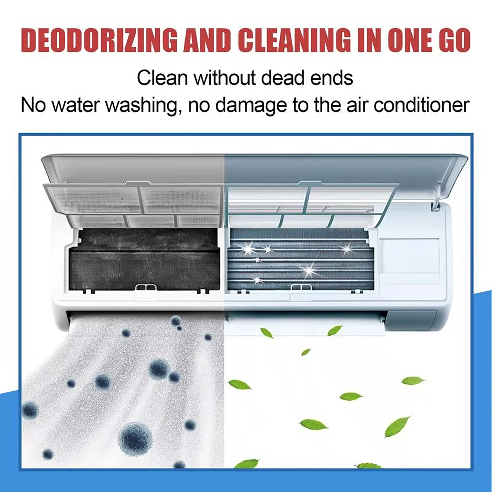 Air Conditioner Cleaner Spray Deeply Cleans Internal Dust Bacteria Removes Odors Washing Foaming Cleaner No Disassembly Washing