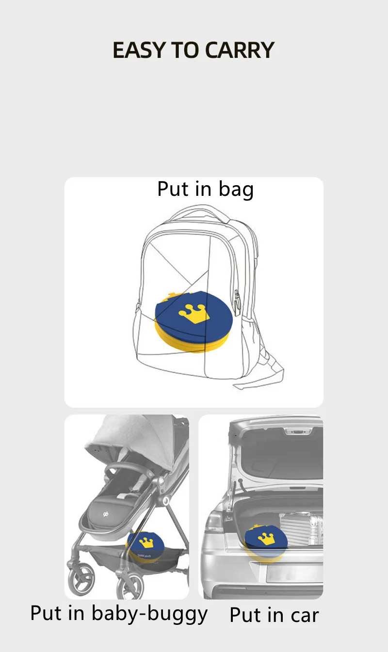 Baby Travel Portable Restroom Baby Hitchhiker Crown Potty Children Potty Training Girl Boy Children Toilet Seat Children's Child Toilet