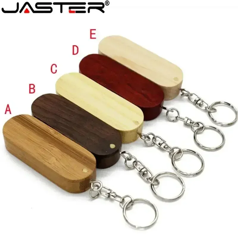 Wooden Rotatable USB Flash Drives 128GB 64GB 32GB With Key Chain Free Custom Logo Business Gift Pendrive usb flash drive flash drive