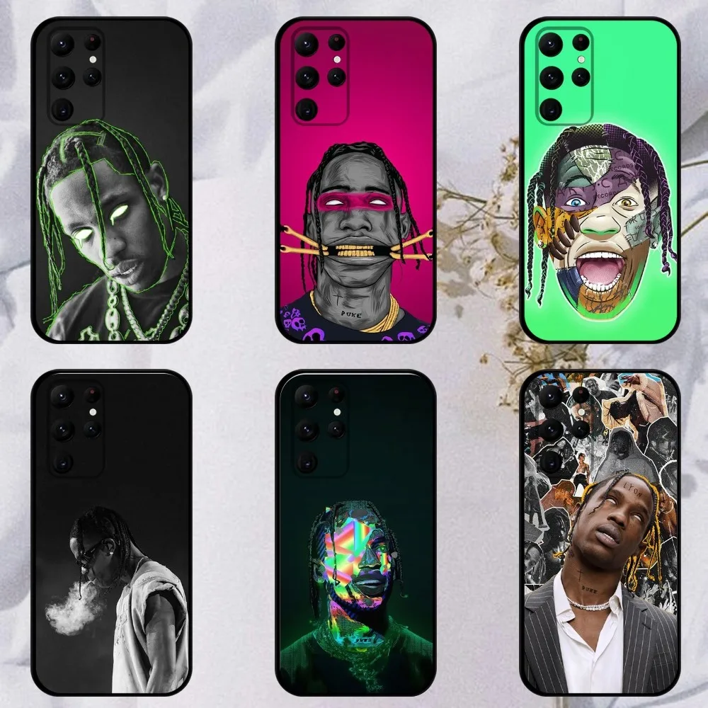Custodia Per Telefono Travis S-Scott Utopia Rapper Per Samsung S23,23,22,30,21,10,9,Note20 Ultra,Lite,Ultra,5G,Plus,Fe, Custodia Morbida Nera
