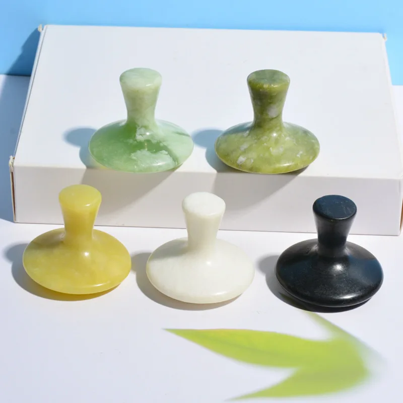 Portatile Grande Fungo Naturale Pietra Massaggio Bellezza Del Viso Freddo Impacco Caldo Energia Con Manico Lucidatura Manuale Raschiatura Bordo