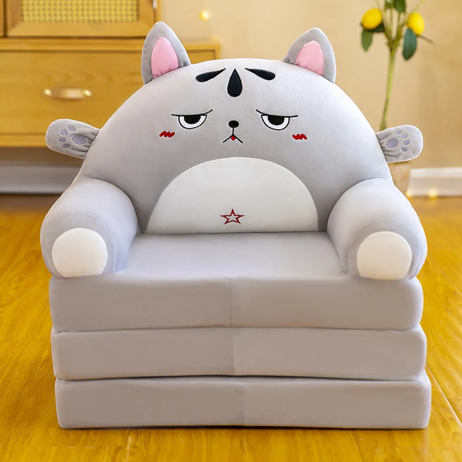Foldable Kid Sofa Backrest cover Armchair 2 In 1 Recliner Cover Full Length Rotating Seat